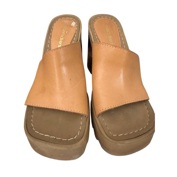 Candies Vintage Y2K Chunky Wedge Platform Sandals Cut Out Wood Heels - 5 - Picture 4 of 8